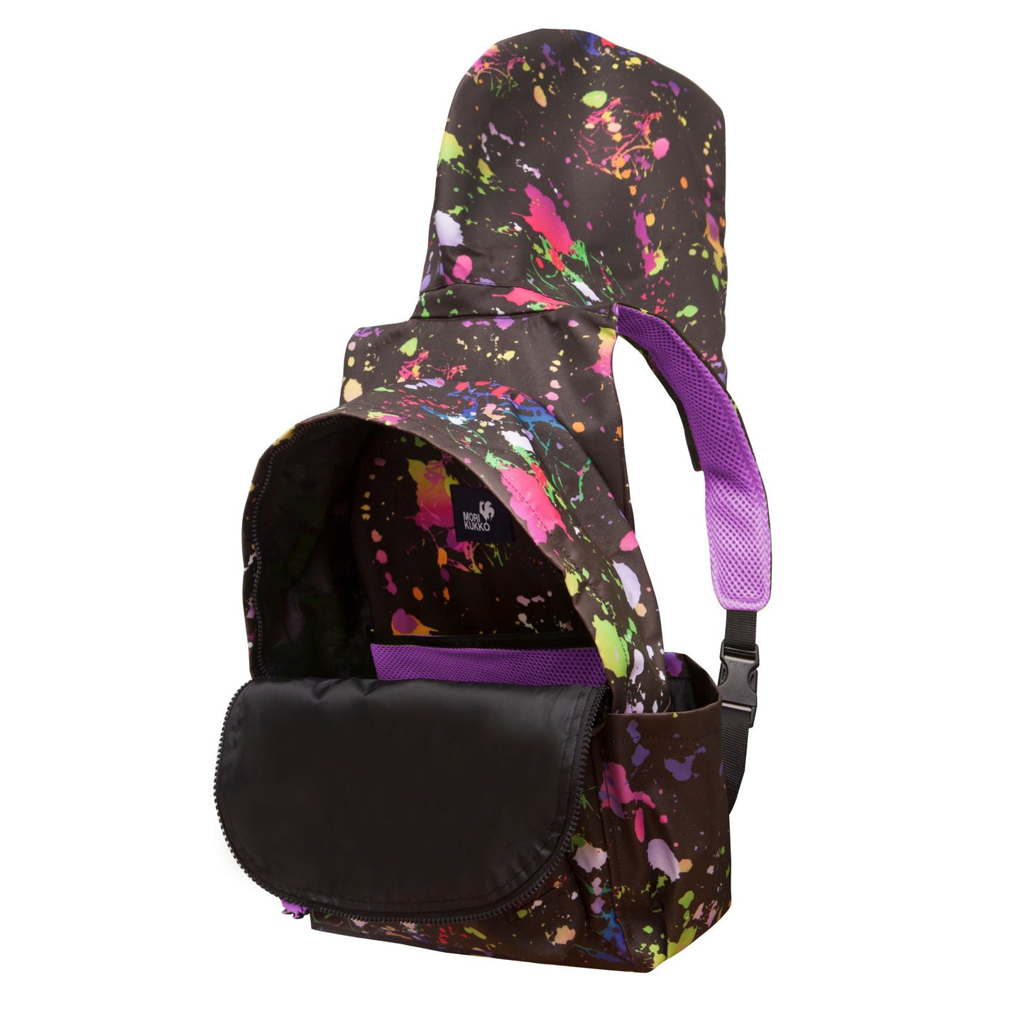 BACK TO SCHOOL BLACK SPLASH HOODED BACKPACK