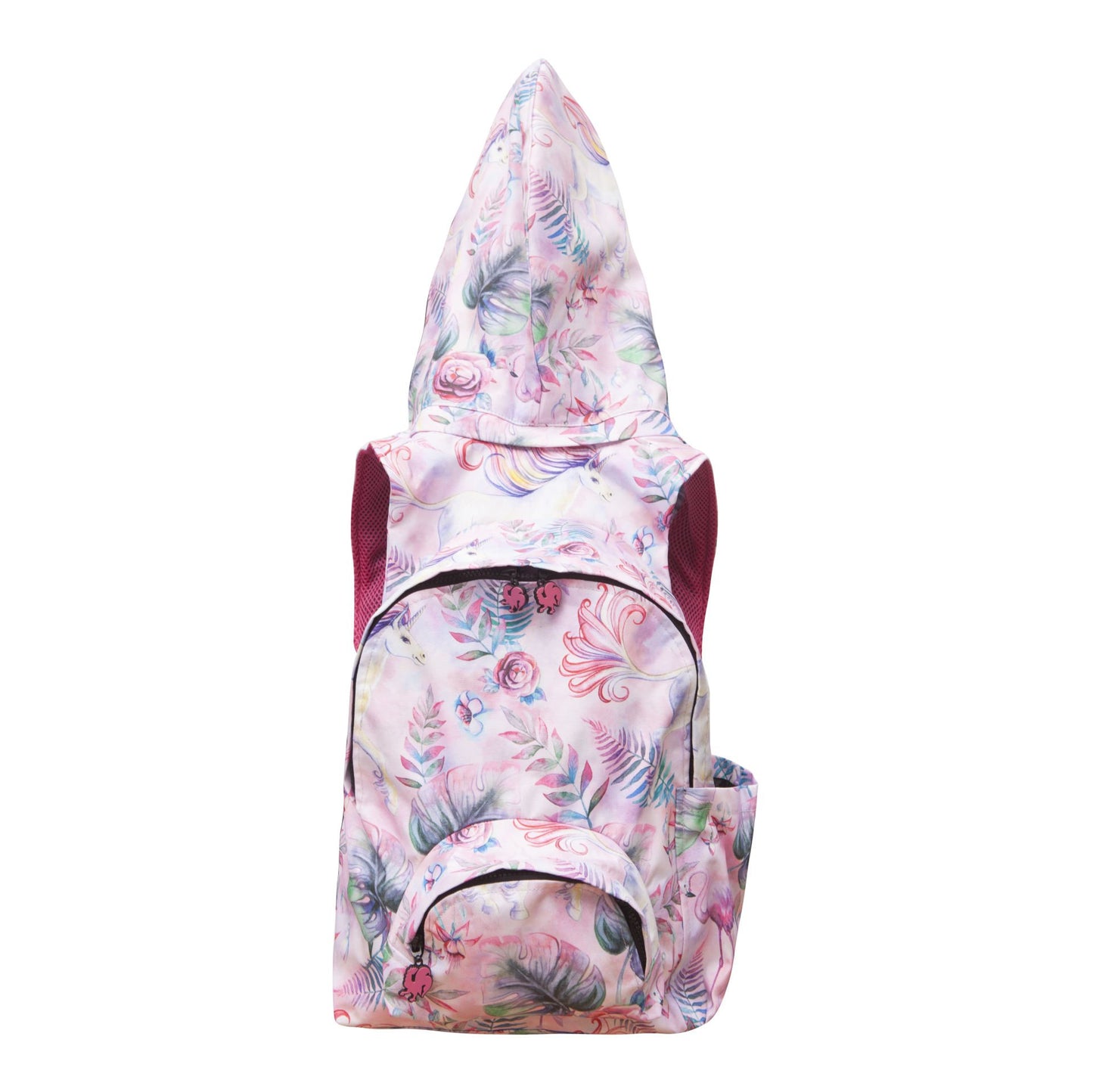 BACK TO SCHOOL FLAMINGO AND UNICORN HOODED BACKPACK