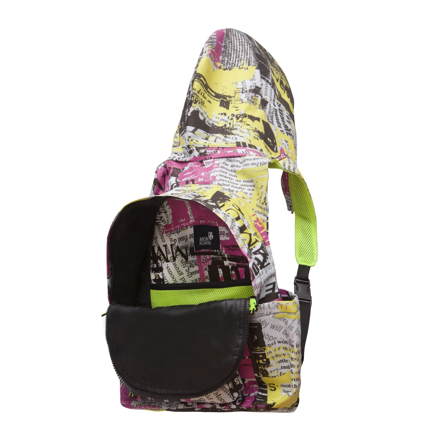 BACK TO SCHOOL NEWSPAPER HOODED BACKPACK