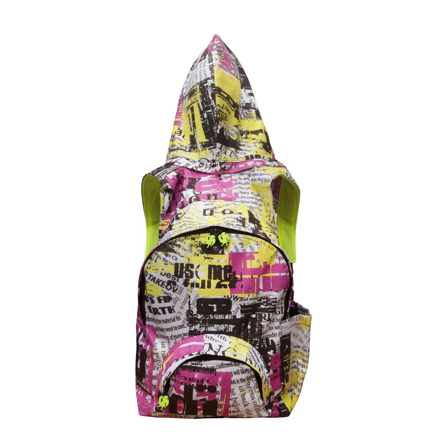 BACK TO SCHOOL NEWSPAPER HOODED BACKPACK