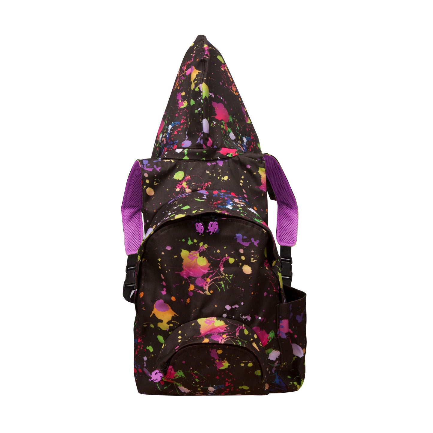 BACK TO SCHOOL BLACK SPLASH HOODED BACKPACK