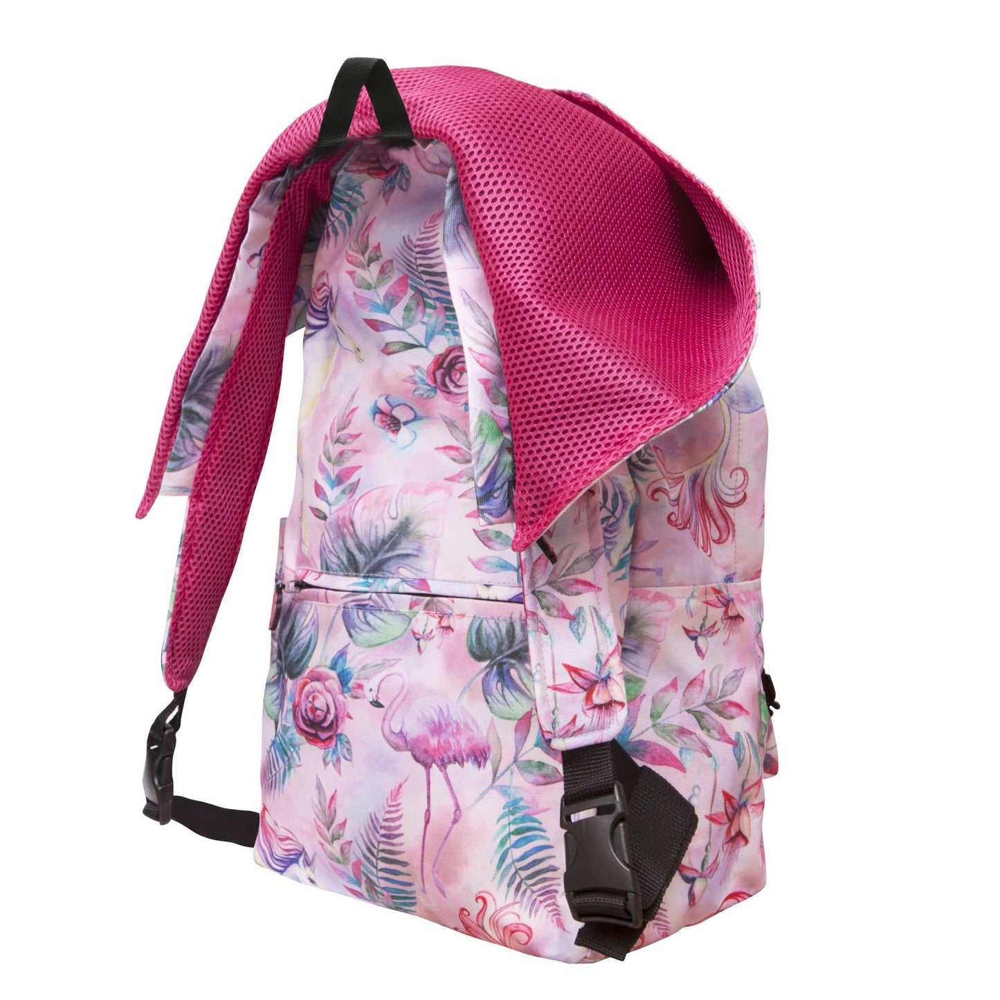 BACK TO SCHOOL FLAMINGO AND UNICORN HOODED BACKPACK