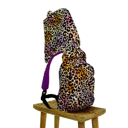 Morikukko Kids Ombre Cheetah Detachable Hooded Children's Backpack