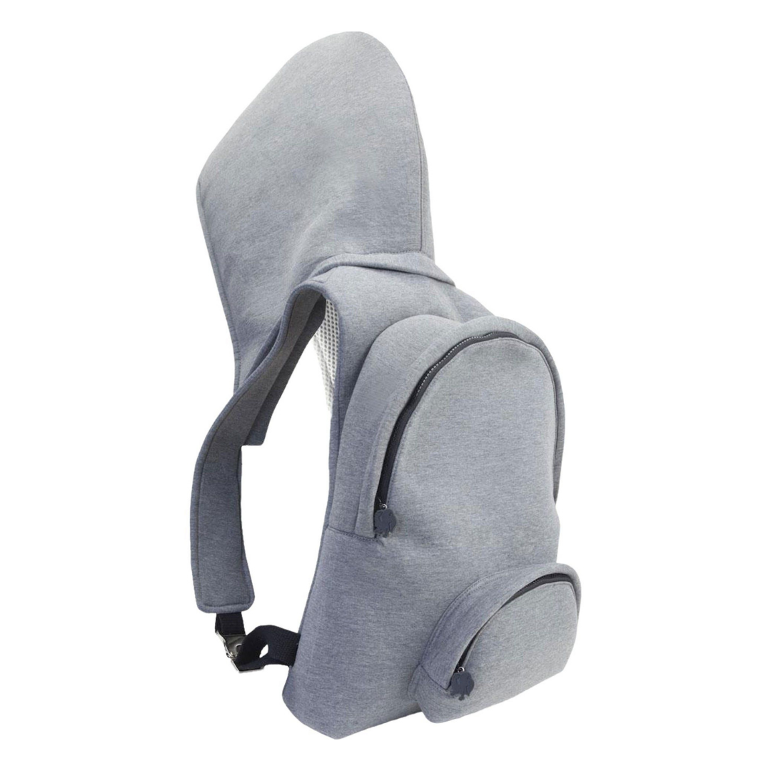 Morikukko Grey Basic Grey Hooded Backpack