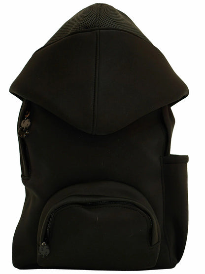 Morikukko Black Basic Black Hooded Backpack