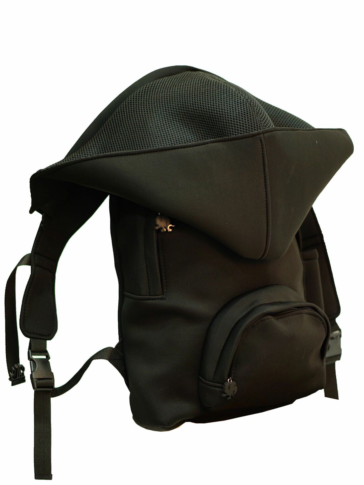 Morikukko Black Basic Black Hooded Backpack