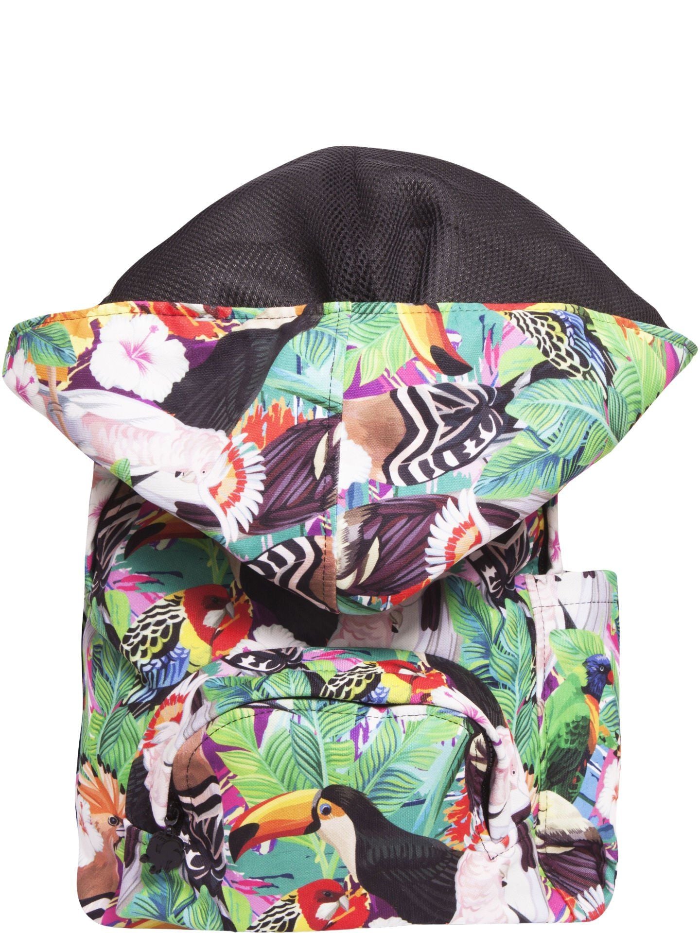 Morikukko Back To School Tropical Bird Hooded Backpack