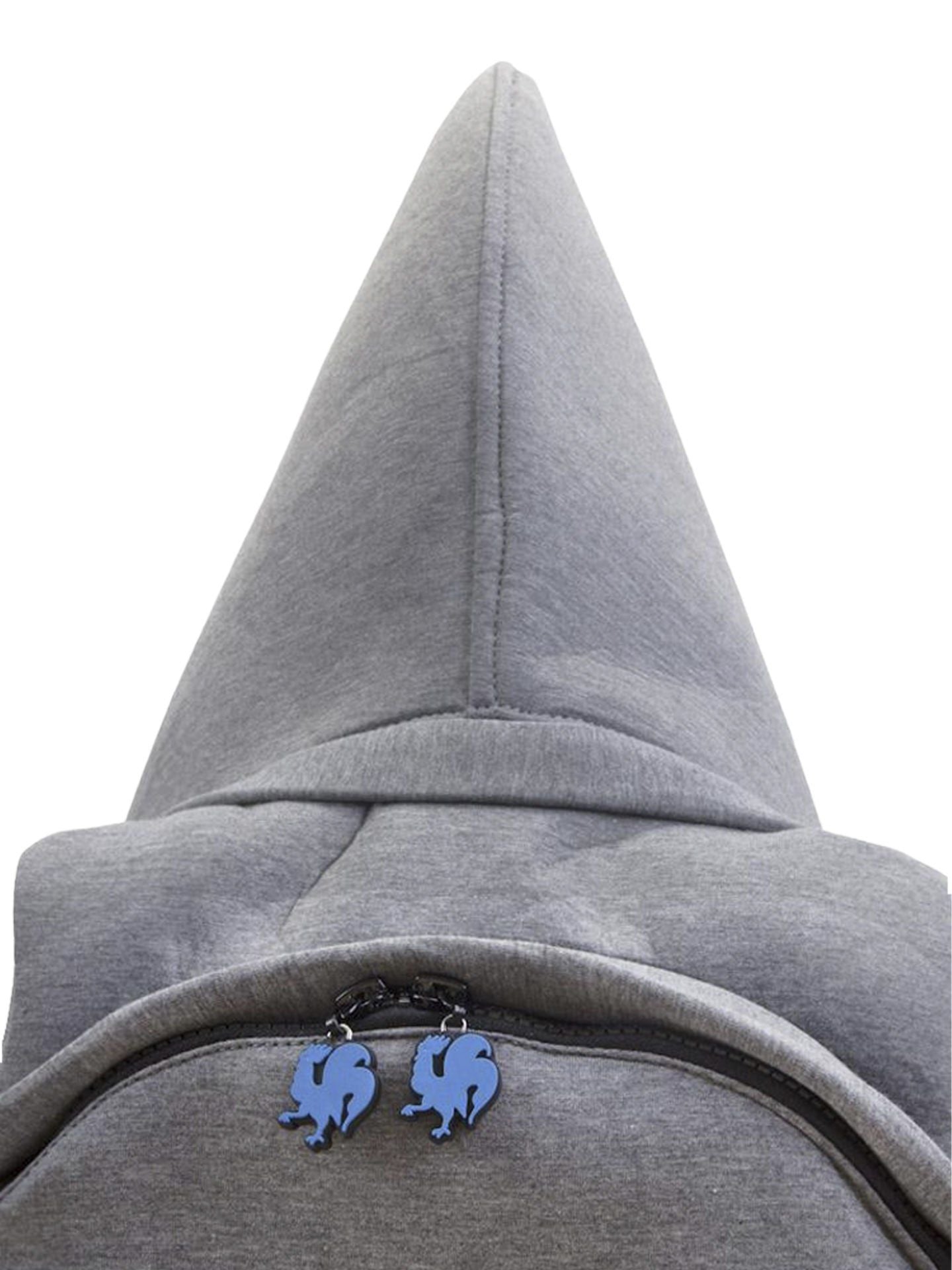 Morikukko Grey Basic Blue Hooded Backpack