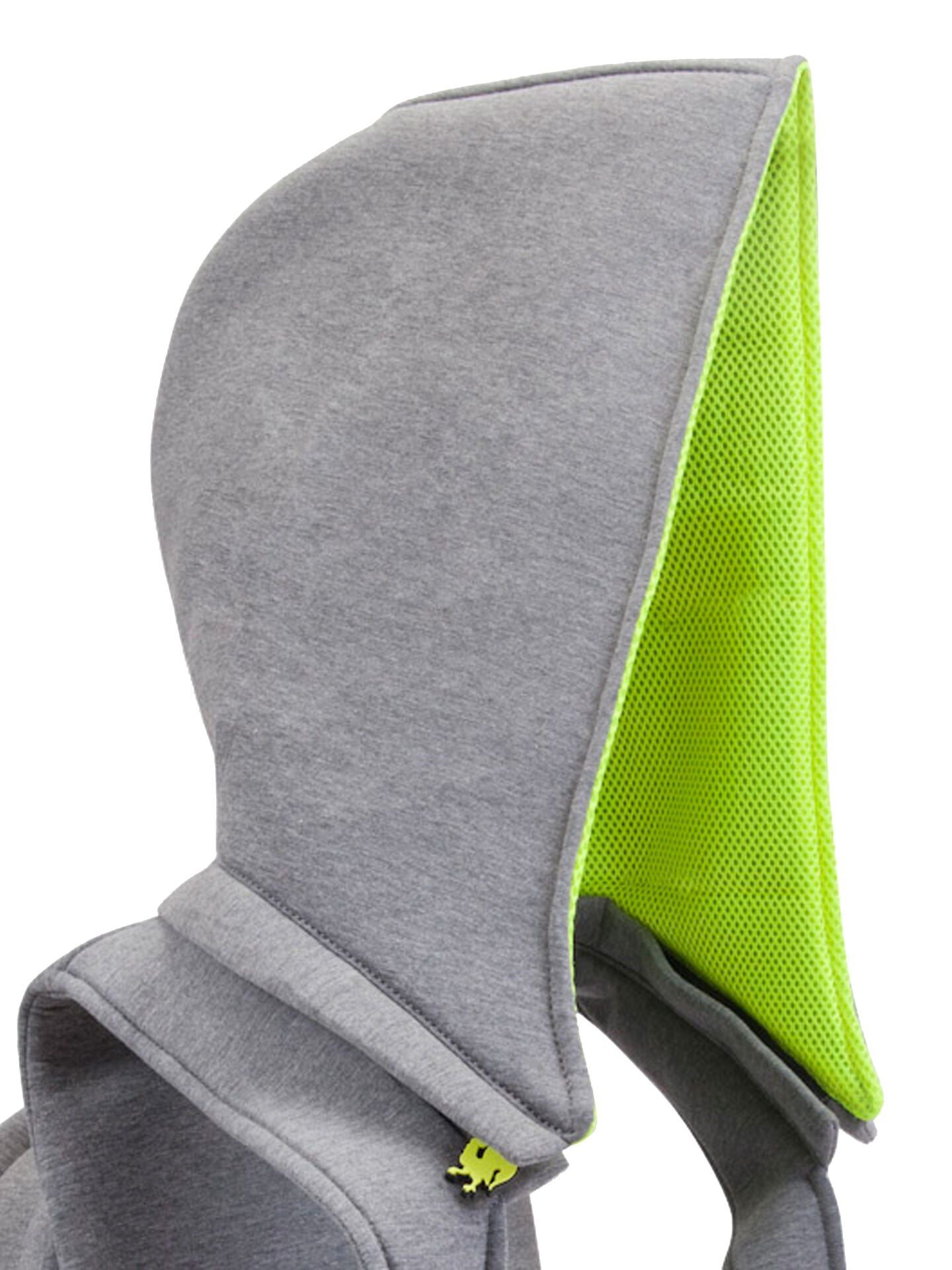 Morikukko Grey Basic Neon Yellow Hooded Backpack