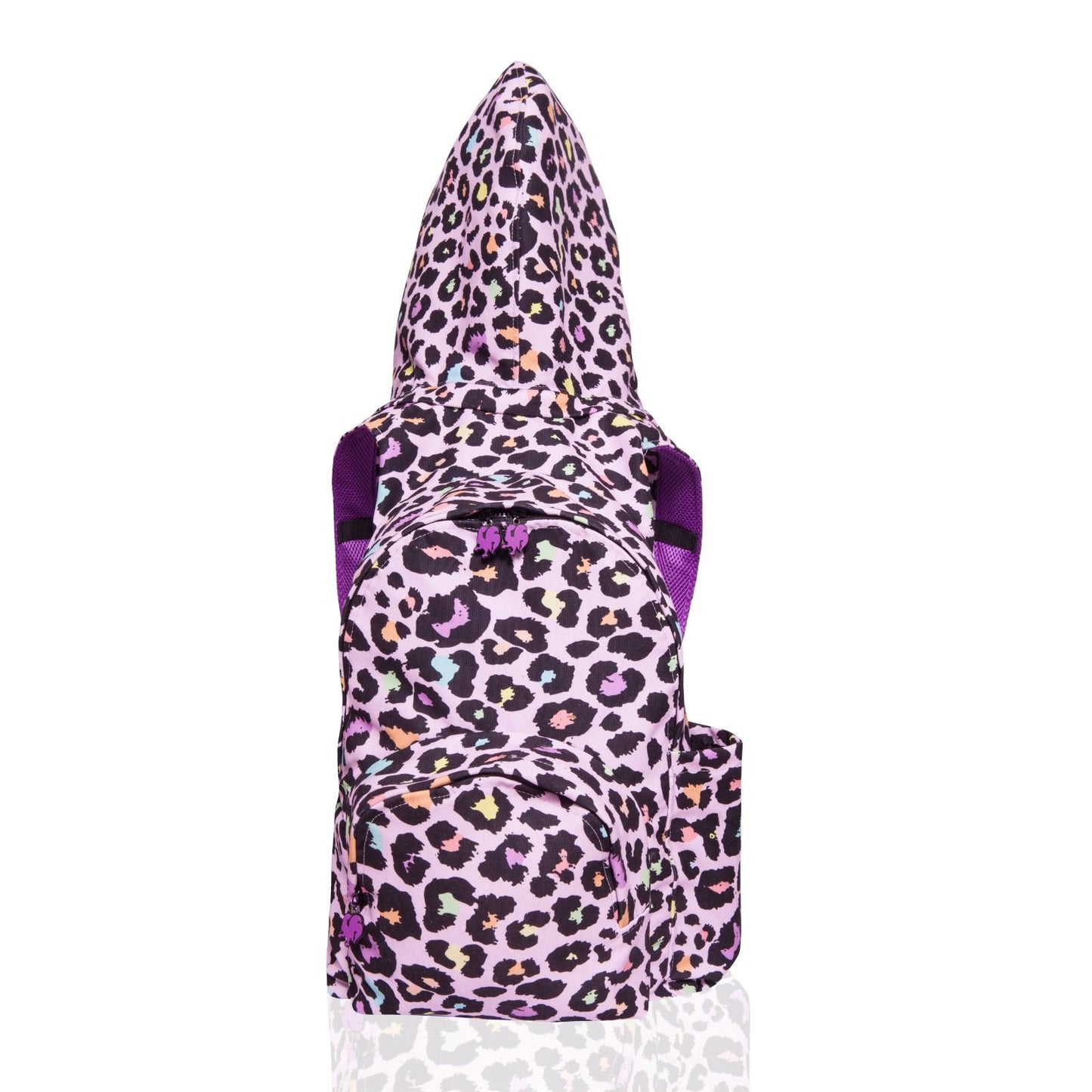 Morikukko Back To School Pink Cheetah Hooded Backpack