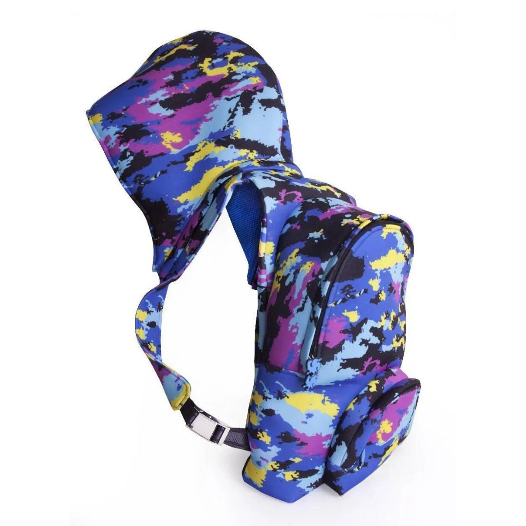 Morikukko Camo Blue Hooded Backpack