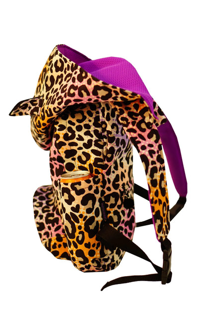 Morikukko Kids Ombre Cheetah Detachable Hooded Children's Backpack