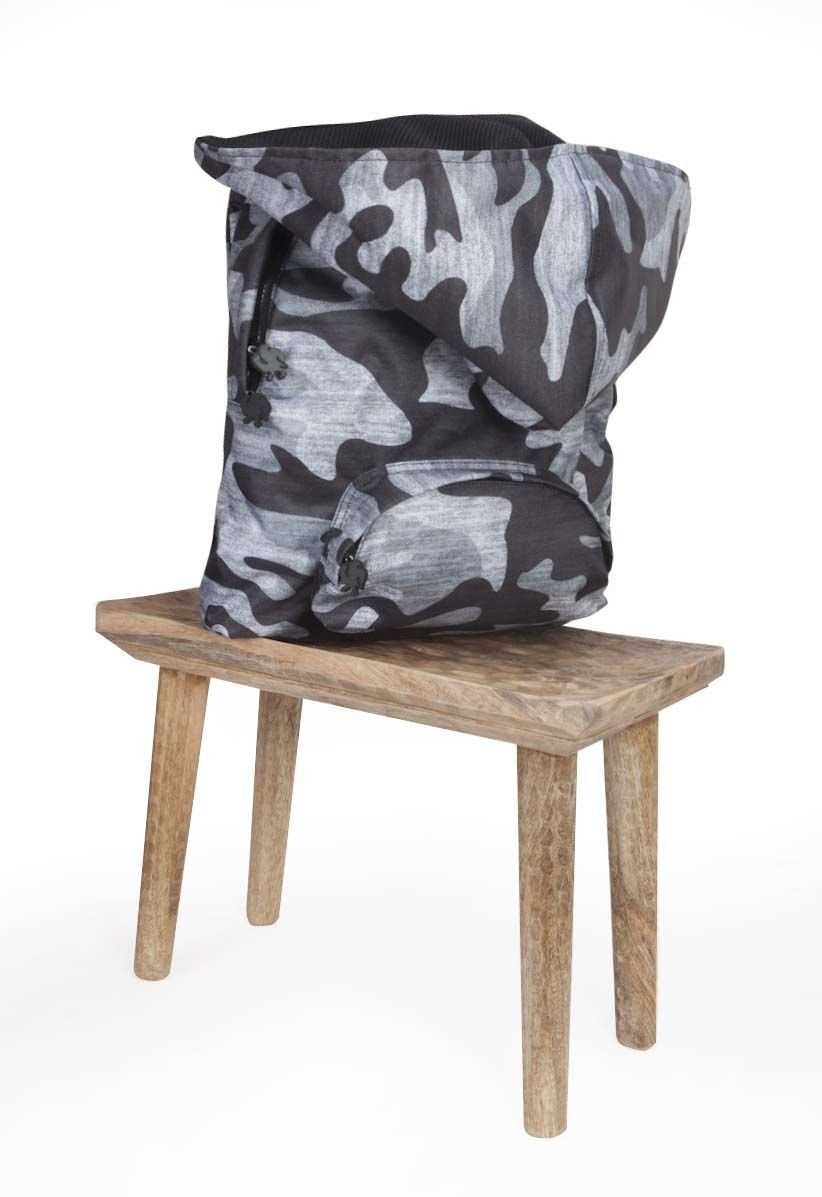 Morikukko Camo Basic Grey Hooded Backpack