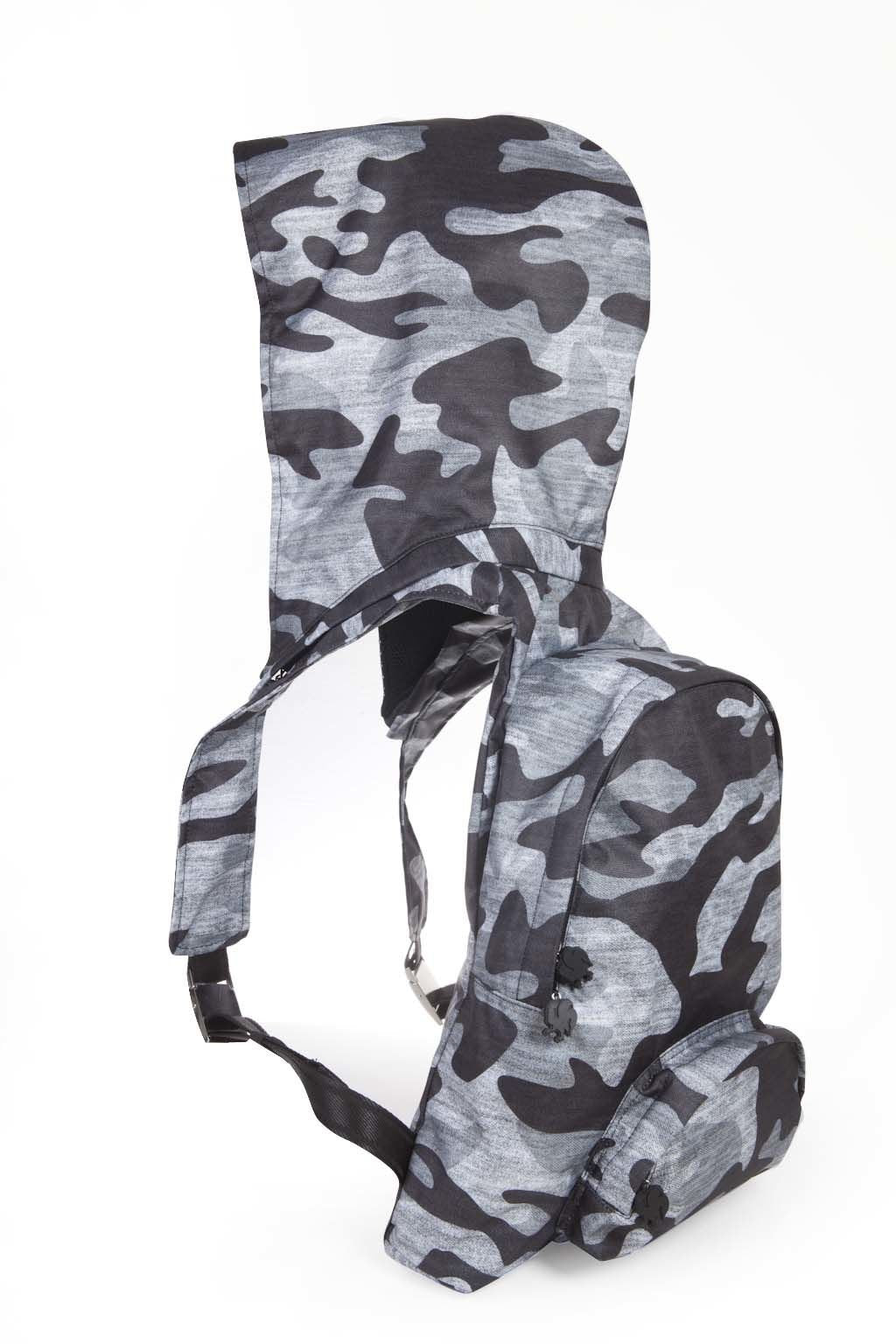Morikukko Camo Basic Grey Hooded Backpack