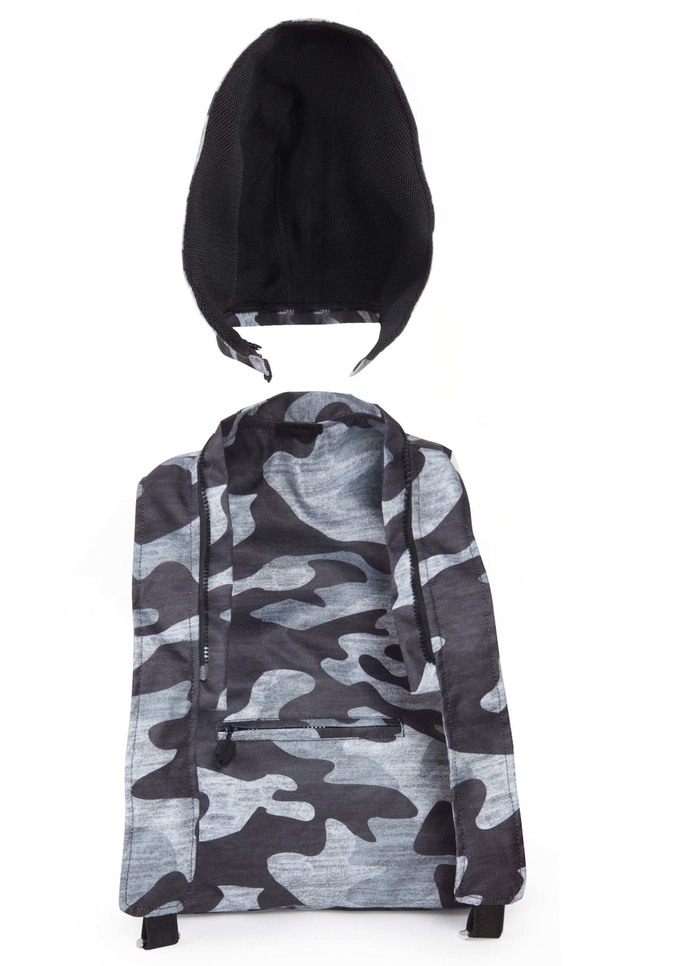 Morikukko Camo Basic Grey Hooded Backpack