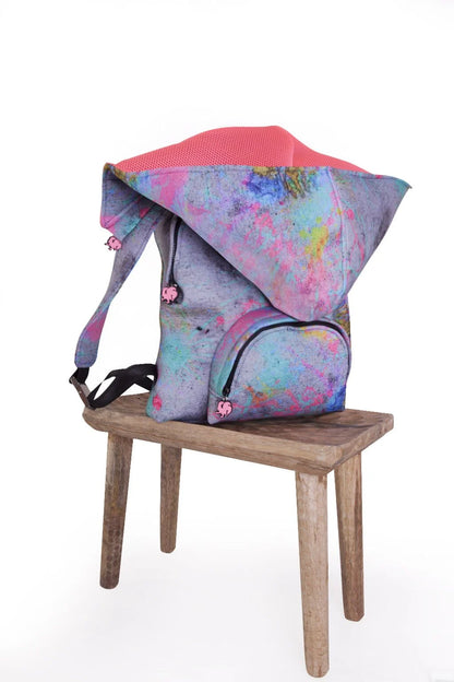 Morikukko Pollock Neon Pink Hooded Backpack