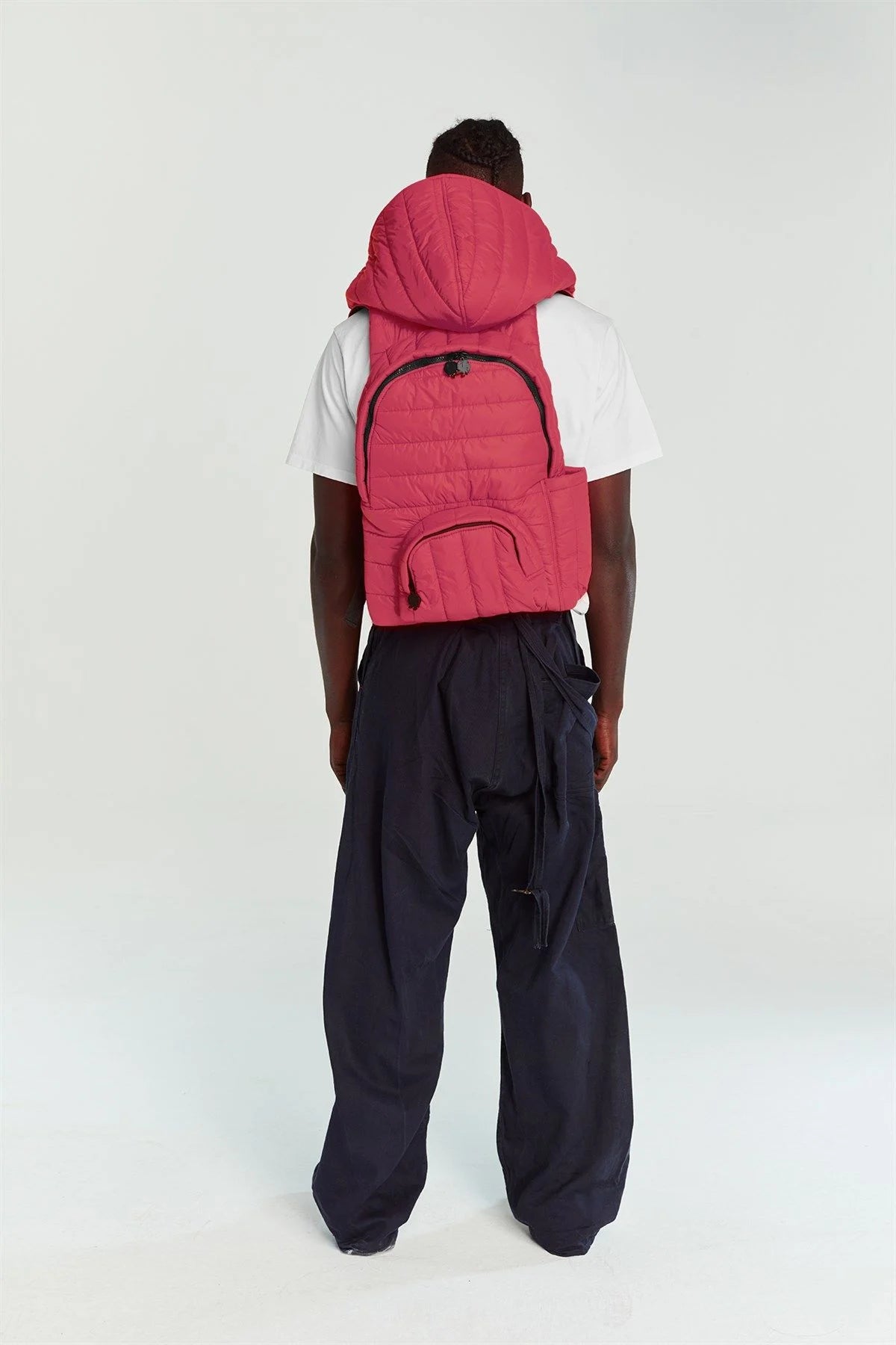 Morikukko Puffer Fuchsia Hooded Backpack