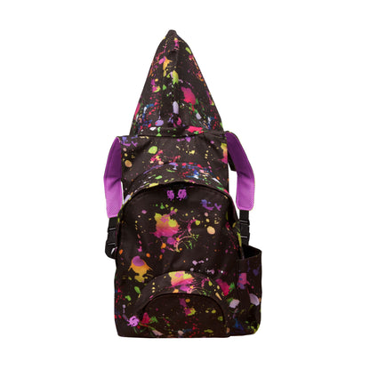 BACK TO SCHOOL BLACK SPLASH HOODED BACKPACK