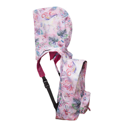 BACK TO SCHOOL FLAMINGO AND UNICORN HOODED BACKPACK