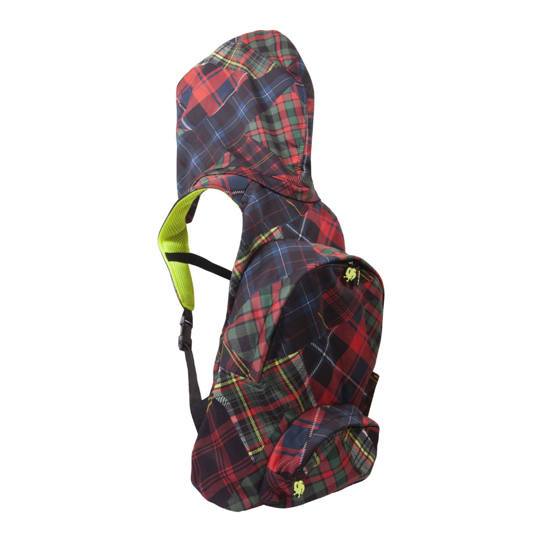 Morikukko Back To School Red Plaid Hooded Backpack