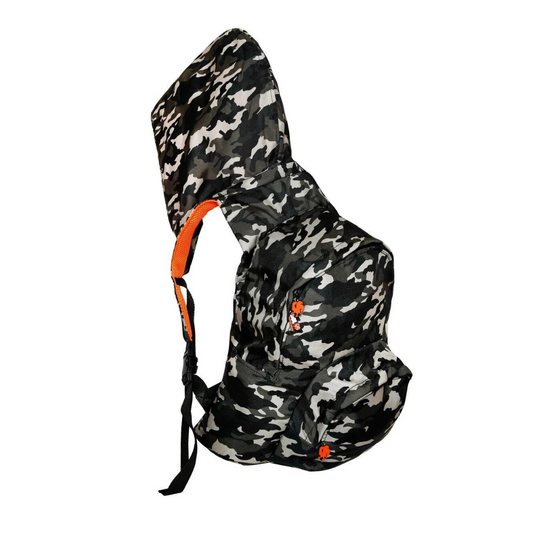 Morikukko Back To School Camo Neon Orange Hooded Backpack