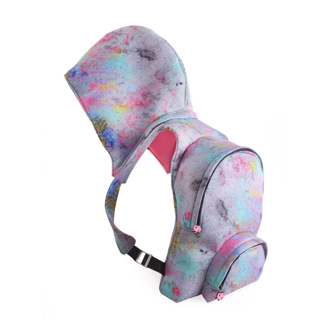 Morikukko Pollock Neon Pink Hooded Backpack