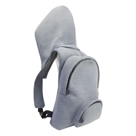 Morikukko Grey Basic Grey Hooded Backpack