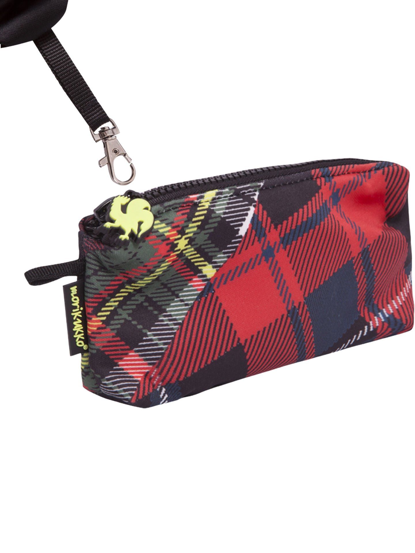 Morikukko Back To School Red Plaid Hooded Backpack