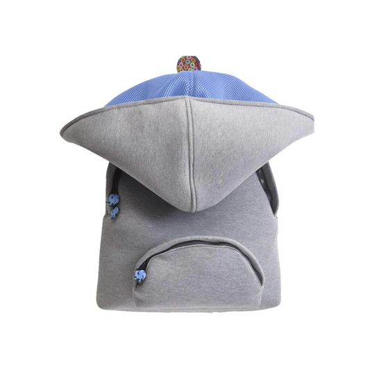 Morikukko Grey Basic Blue Hooded Backpack