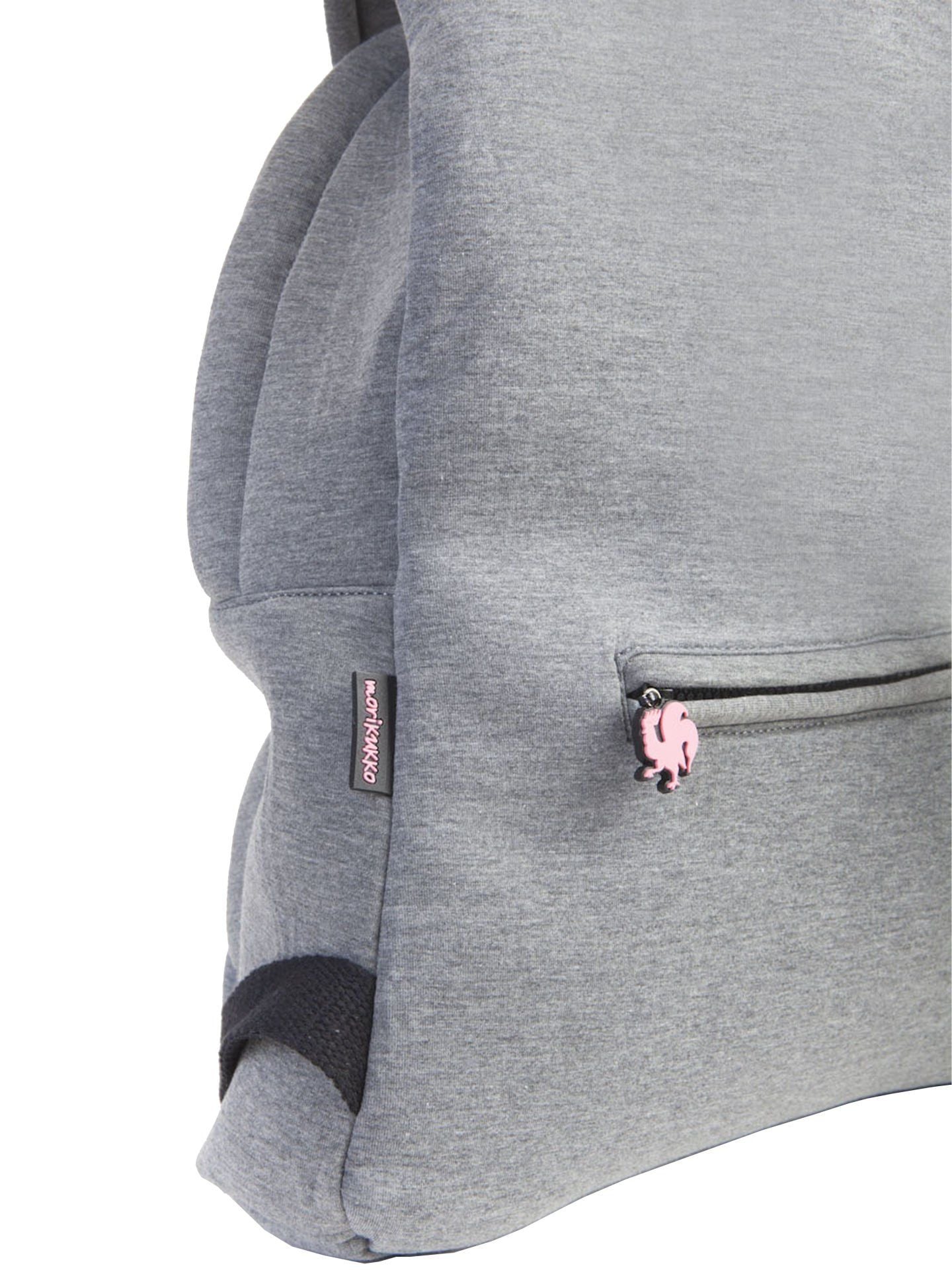 Morikukko Grey Basic Fuchsia Hooded Backpack
