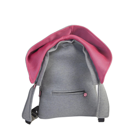 Morikukko Grey Basic Fuchsia Kids Hooded Backpack