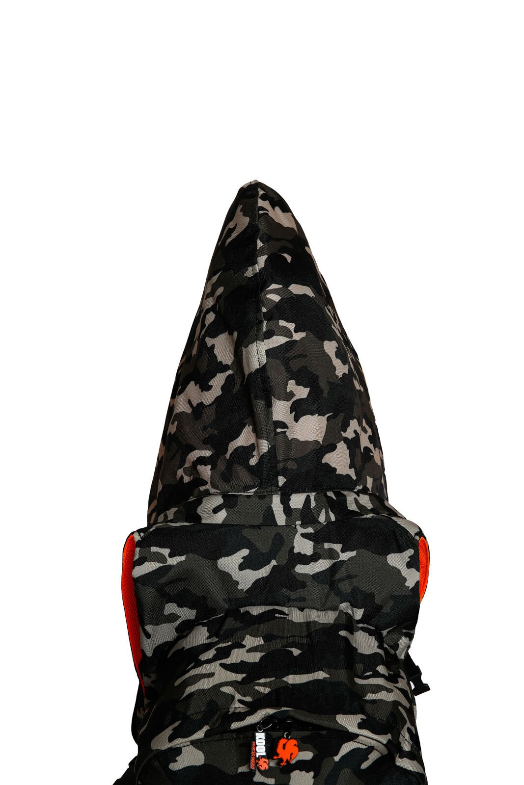 Morikukko Back To School Camo Neon Orange Hooded Backpack