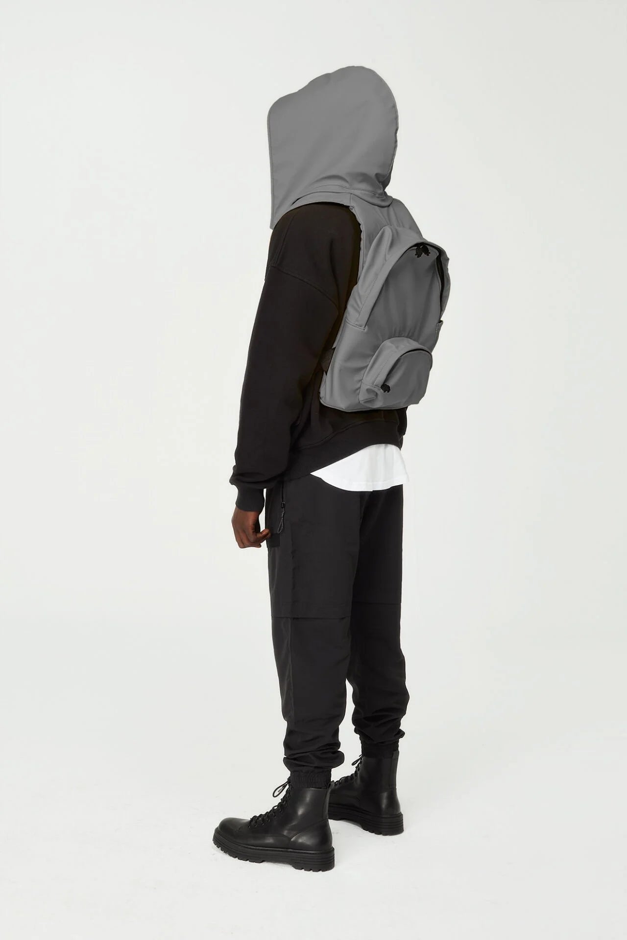 Morikukko Gummy Reflect Grey Hooded Backpack