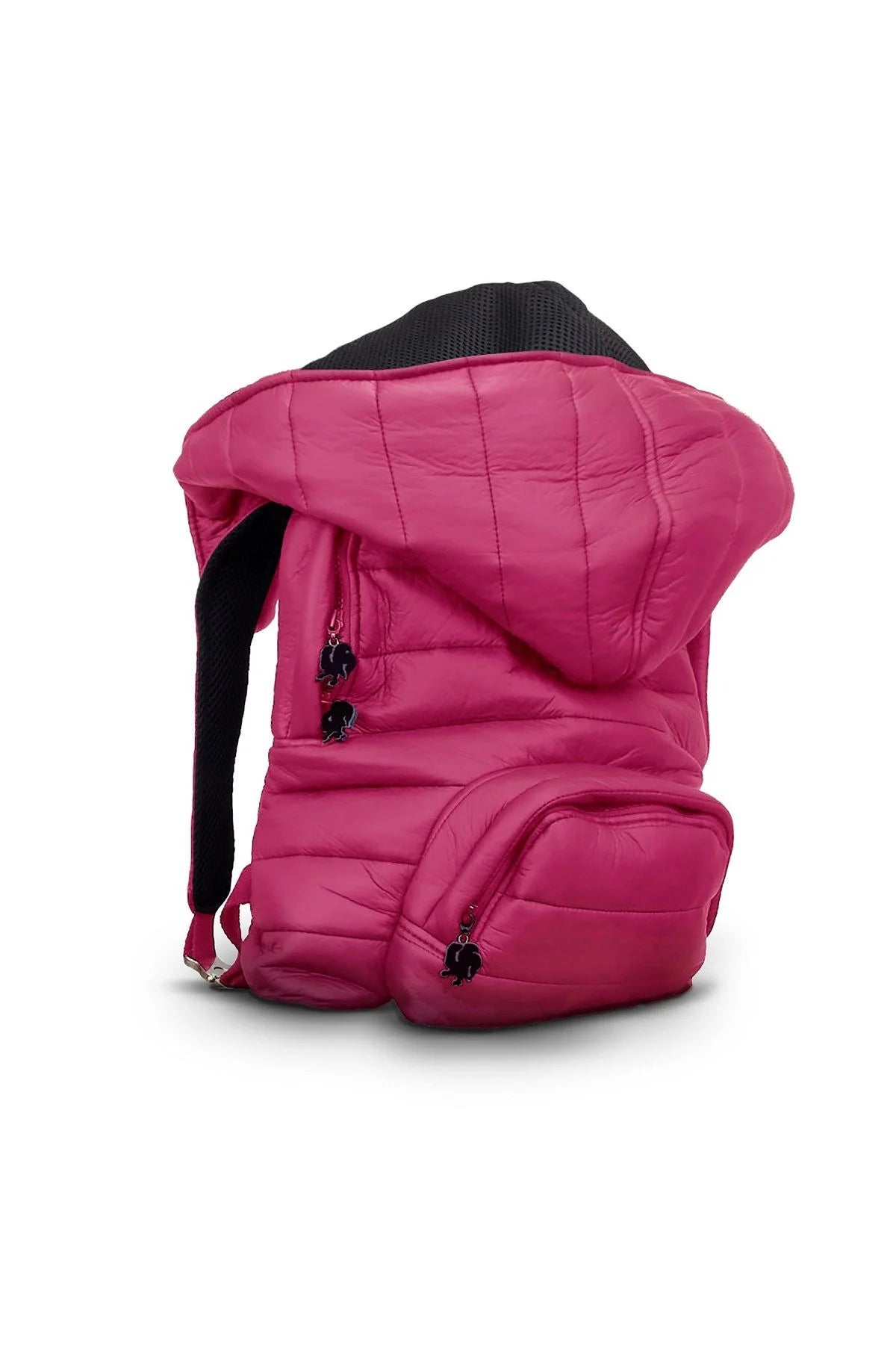 Morikukko Puffer Fuchsia Hooded Backpack